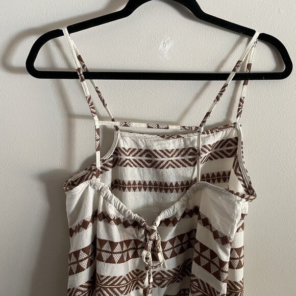 Aerie S Neutral Striped Boho Beachy Sleeveless Jacquard Open Back Mini Dress NWT - Picture 12 of 12